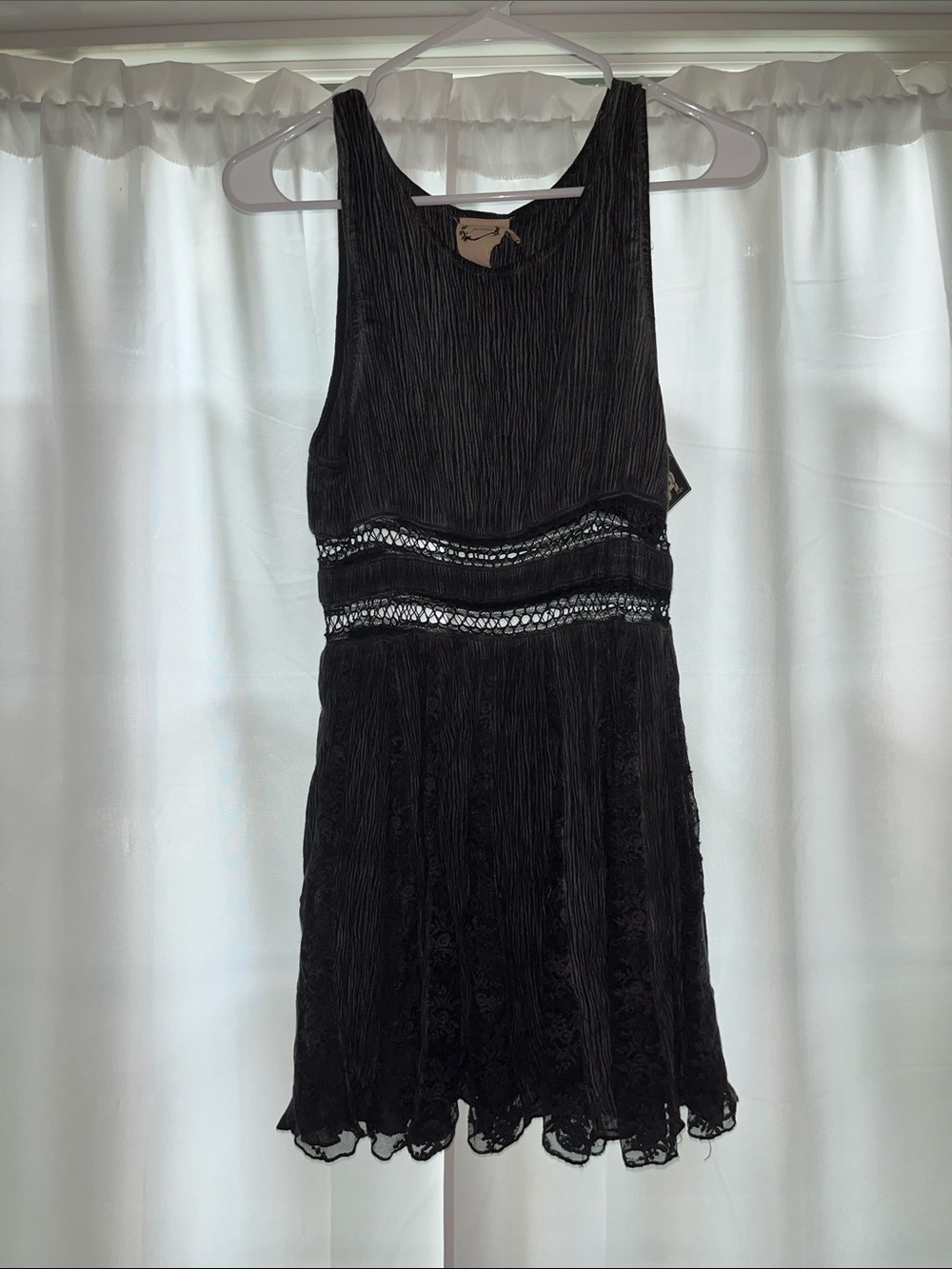 Black Textured Sleeveless Dress by Seagypsies